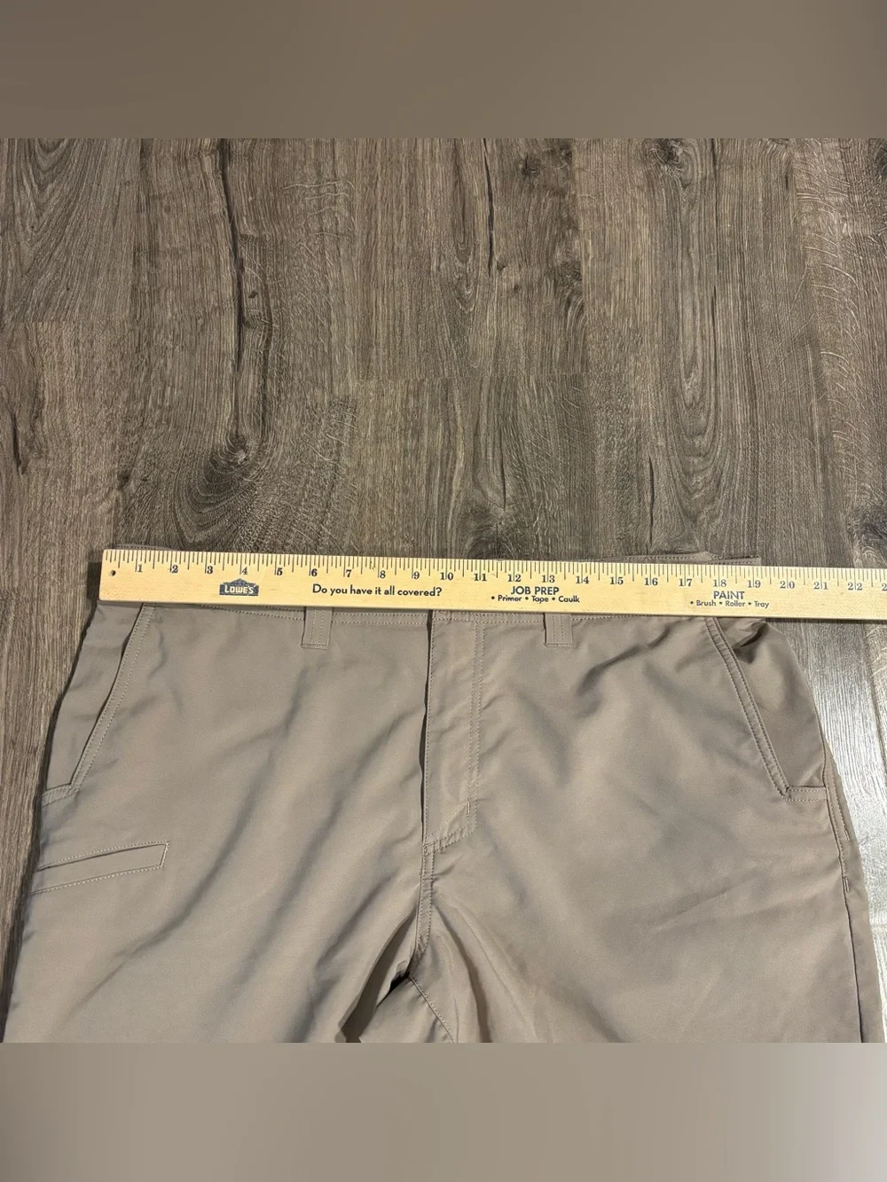 5.11 Tactical Men's Flat Front Shorts - Taupe Khaki Mens size 38 w/ 9” Inseam